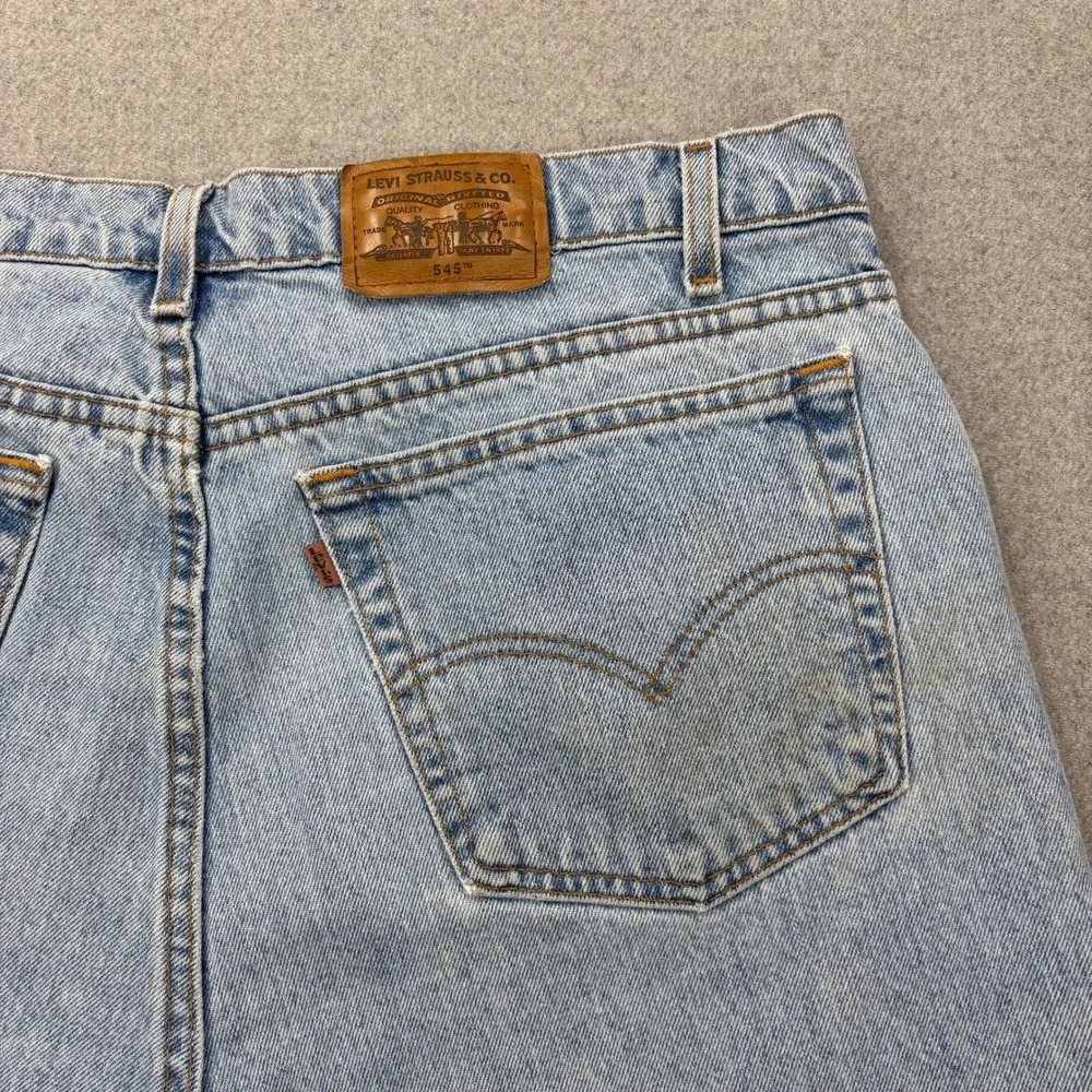 Vintage 90s Levis 545 Jeans Mens 38x30 (Actual) Light Wash Loose Straight FLAW‎